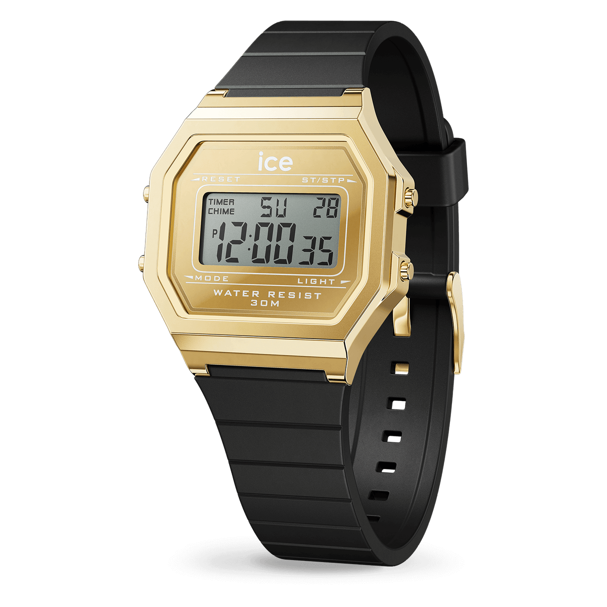 Relógio de pulso ICE Watch digit retro - Metal gold mirror - Black - Small