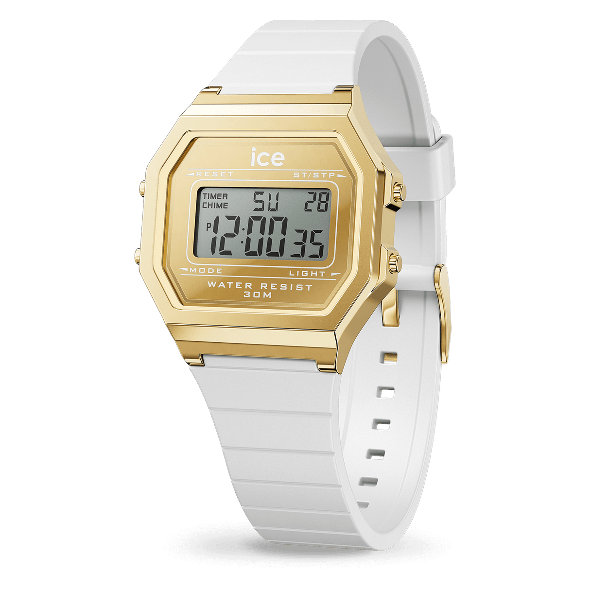 Relógio de pulso ICE Watch digit retro - Metal gold mirror - White  - Small