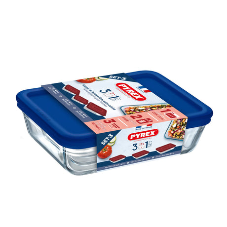 PYREX CONJUNTO DE TRAVESSA COM TAMPA ( 3 PC ) - 913S344/XX46