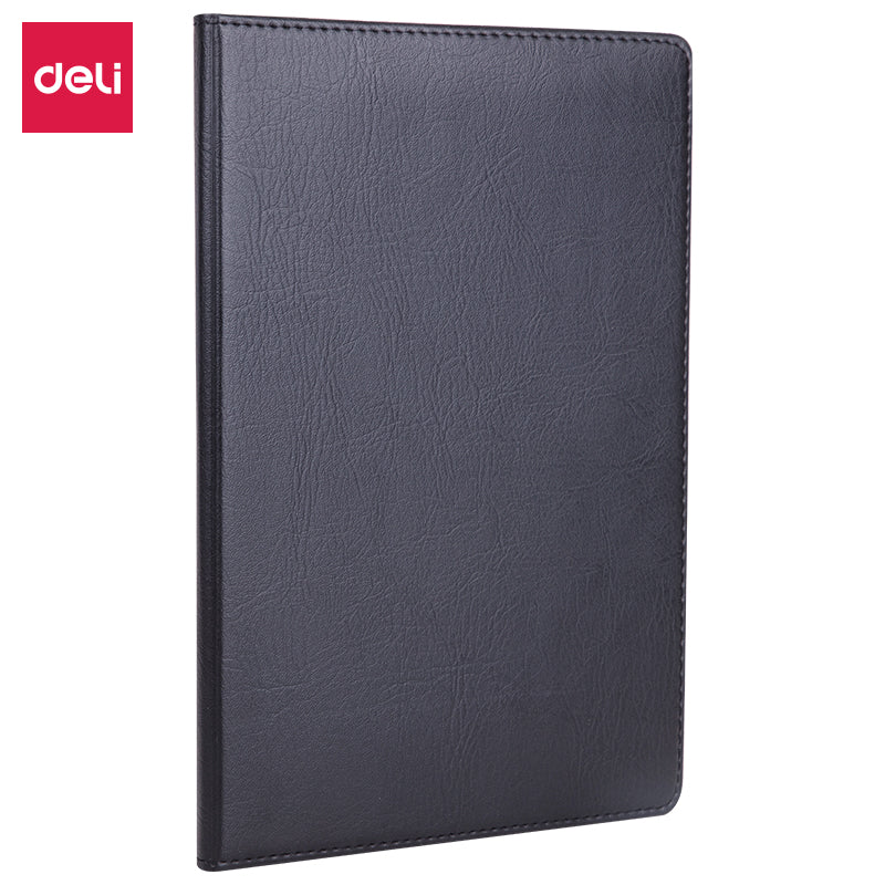 Agenda de couro Deli 7902 (preto) - 80 folhas - 32K