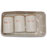 Caixa de pão  - conjunto de 4 Pcs 3 caixa de pão, 1 lata de chá, 1 lata de café, lata de açúcar & nbsp;