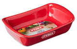 PYREX TRAVESSA RETÂNGULAR VERMELHA 26x18 / 25 lit - SU26RR5/7246