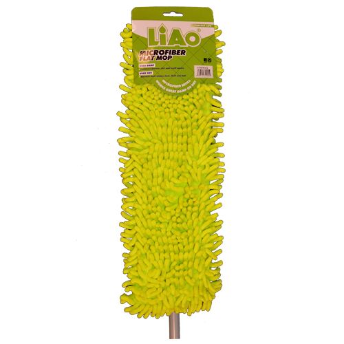 Esfregona Liao Dry Mop - Micro fibra expansível plana com vara, verde, 40cm, 1 pc