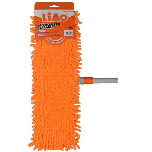 Esfregona Liao Dry Mop - Micro fibra expansível plana com vara, laranja, 40cm, 1 pc (Copiar)