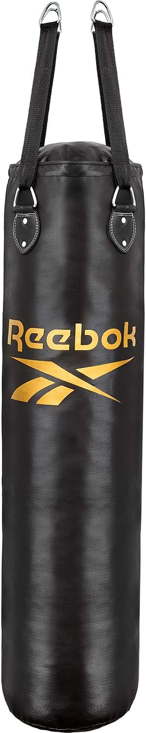 CONJUNTO DE LUVAS DE BOXE E SACO DE PANCADAS REEBOK 4FT - PRETO/OURO (RSCB-13105GB)