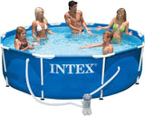 Piscina Intex com estrutura de metal profunda de 10 pés de diâmetro x 30 pol. (com bomba) 28202