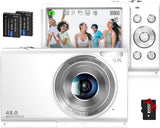 Câmera Digital 4K Autofocus 48MP Vlogging Camera HD 16X Câmera Zoom Digital YouTube Portátil Mini Compact Camera Presente para Crianças Adolescentes Adulto Iniciante 32G Cartão de Memória 2 Baterias