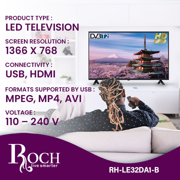 TV LED NORMAL ROCH 32” POLEGADAS Televisão