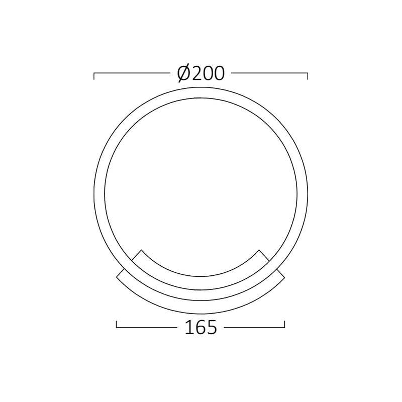 BRY-NELA-WL1-12W-RND-BLC-3000K-WALL LIGHT