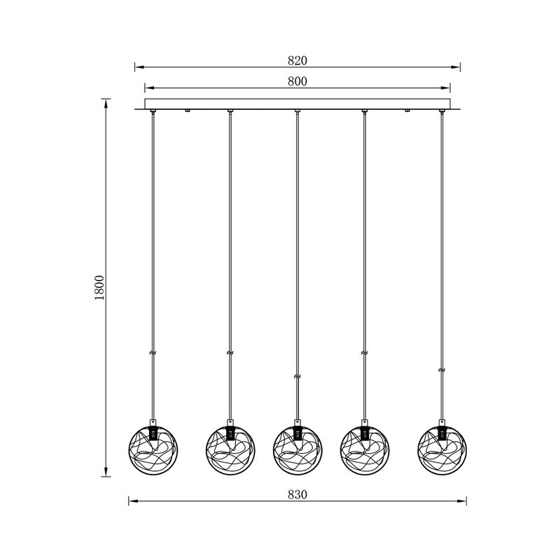 BRY-S002S-4H-5xG9-GLD-PENDANT LIGHT