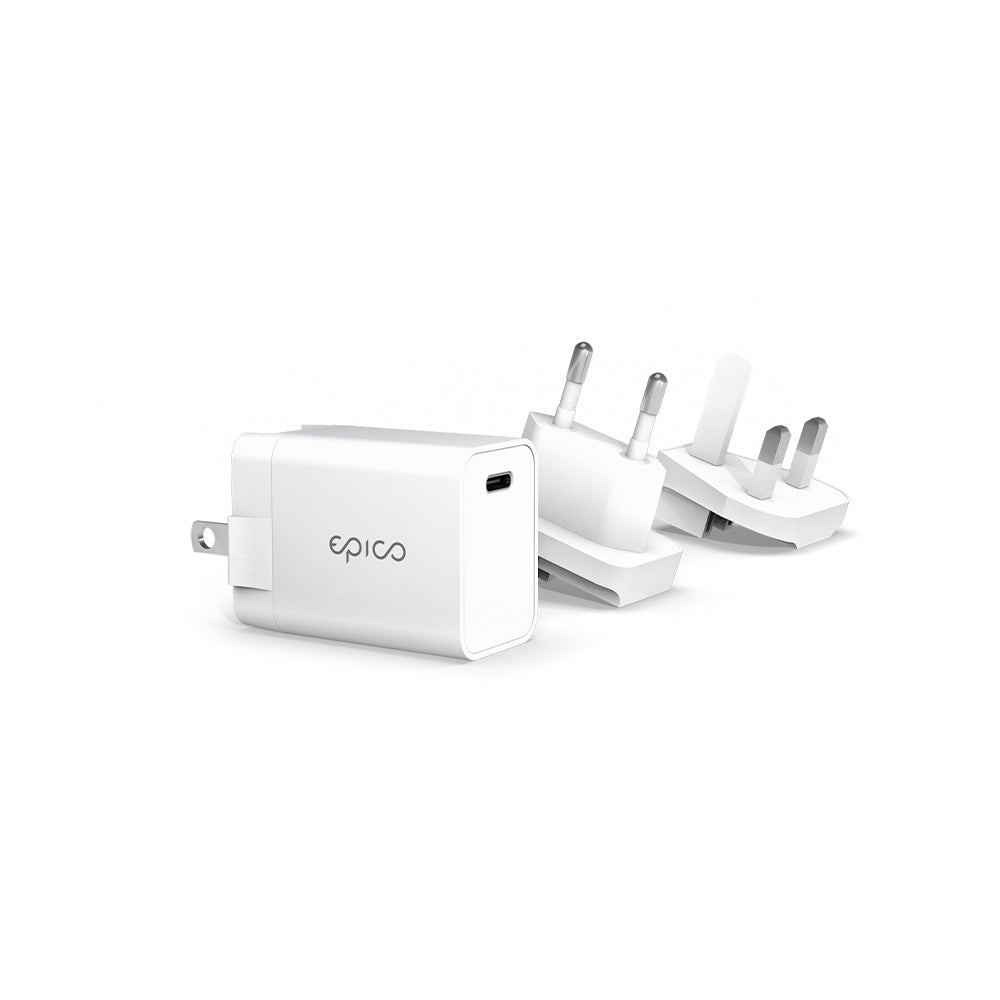 EPICO CARREGADOR BRANCO 20W C/ADAPTADORES US/UK/EU (EP) 9915101100108