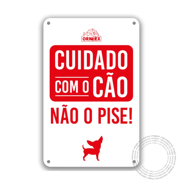 VET PLACA PVC CUIDADO COM CAO (NAO O PISE) 24x15,5CM