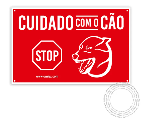 VET PLACA ALUMINIO CUIDADO COM O CAO - STOP 24x15,5CM