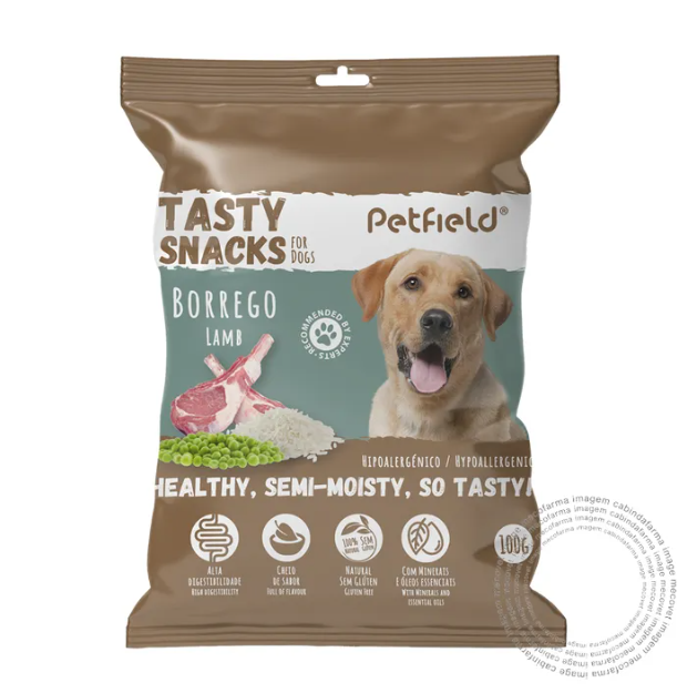 VET PETFIELD TASTY SNACKS BORREGO 100G