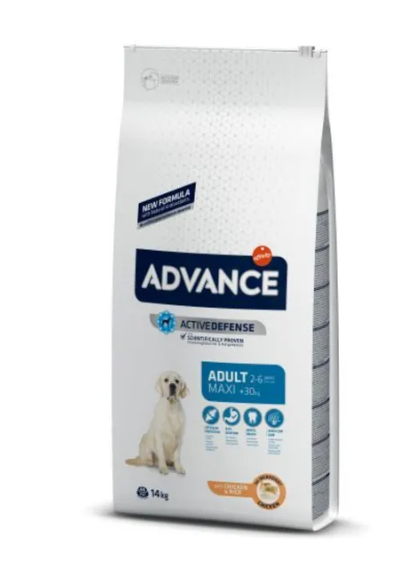 VET ADVANCE CAO MAXI ADULT FRANGO E ARROZ 14KG