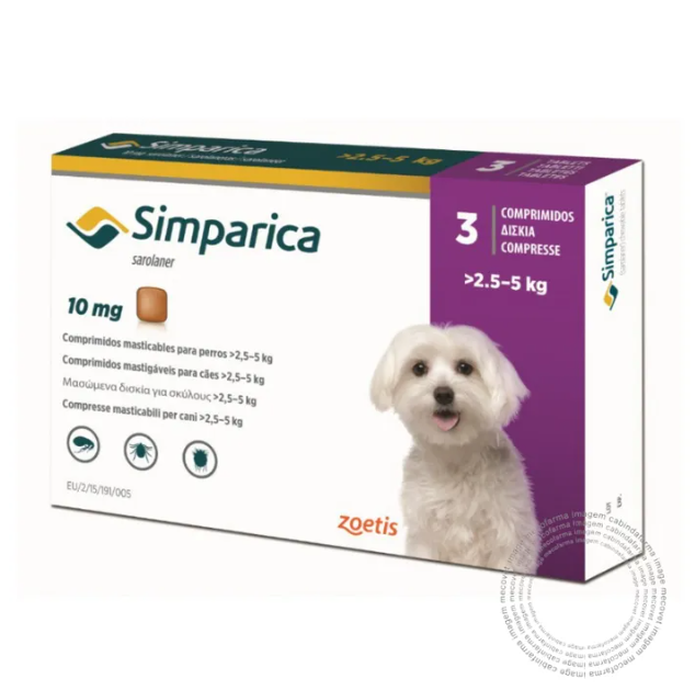 VET SIMPARICA 10MG (2,5-5KG) 3 COMP MAST