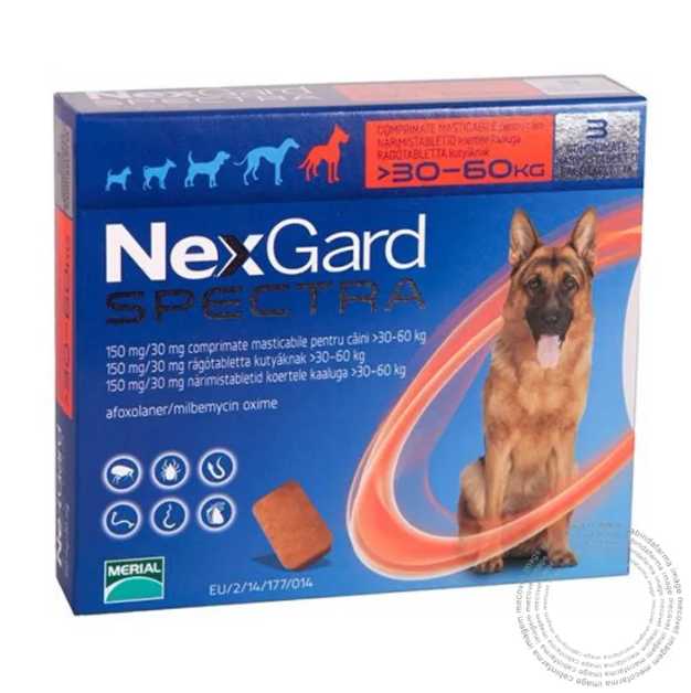 VET NEXGARD SPECTRA CAO XL 30,1-60KG 3 COMP MAST