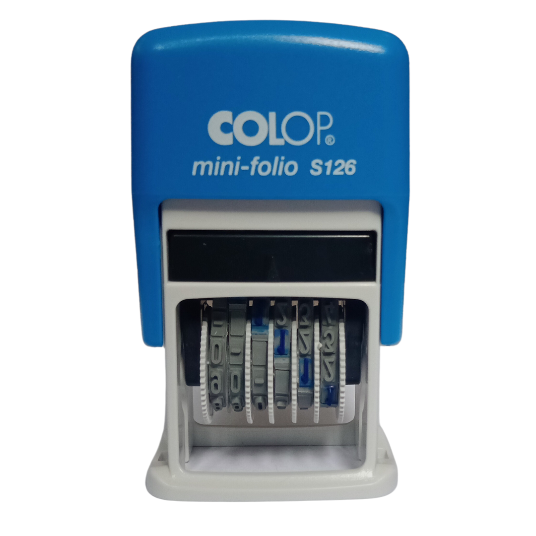 CARIMBO MINI FOLIO NUMERADOR DE 6 DIGITOS COLOP DATADOR S126