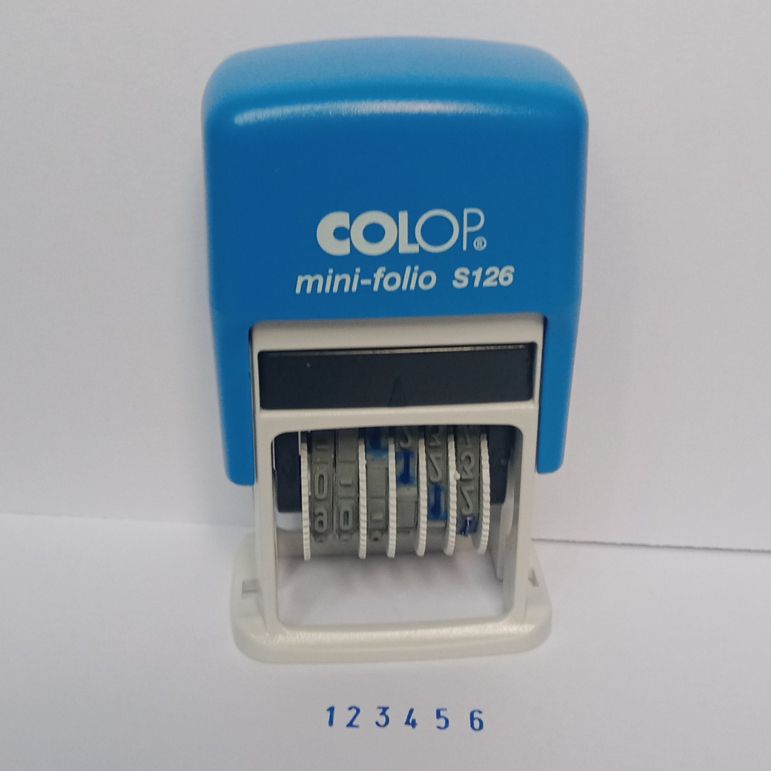 CARIMBO MINI FOLIO NUMERADOR DE 6 DIGITOS COLOP DATADOR S126