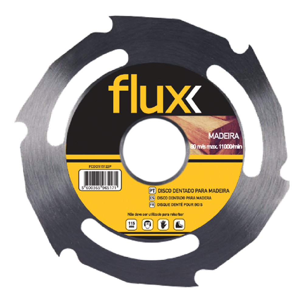 DISCO CORTE MADEIRA DENTADO 115X22MM 8D FLUX