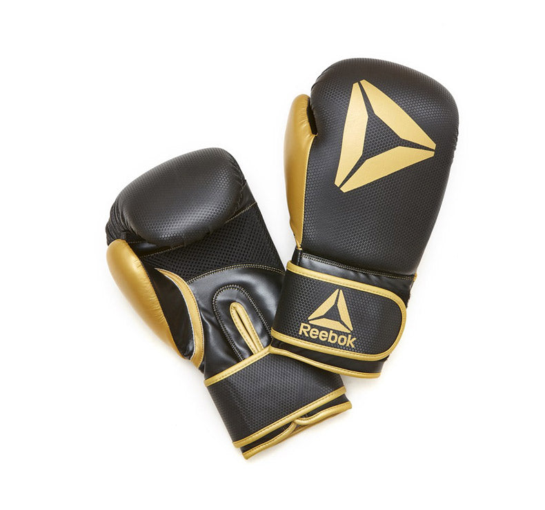 VAREJO 16OZ LUVAS DE BOXE REEBOK GOLD-PRETO 16OZ