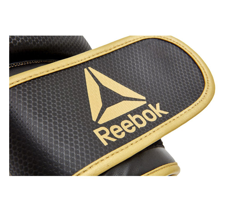 VAREJO 16OZ LUVAS DE BOXE REEBOK GOLD-PRETO 16OZ