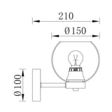 Candeeiro de parede moderno 1 lâmpada E27 BV01-00053 Braytron BRY-S005W-1H-1xE27-SMK-PENDANT LIGHT