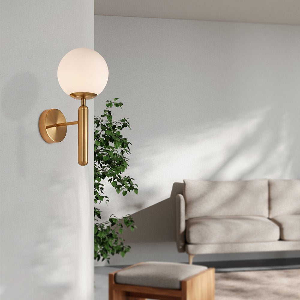 Candeeiro de parede moderno 1 lâmpada G9 BRY-S006W-1H-1xG9-OPL-GLD-WALL LIGHT