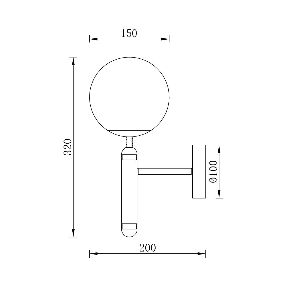 Candeeiro de parede moderno 1 lâmpada G9 BRY-S006W-1H-1xG9-OPL-GLD-WALL LIGHT