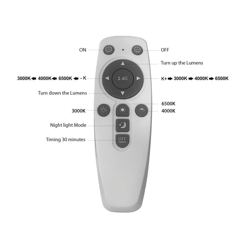 BRAYTRON - BLADE - SR - RND - BLC - 45WRMT - CEILING LIGHT 3 EM 1 & CONTROLO REMOTO