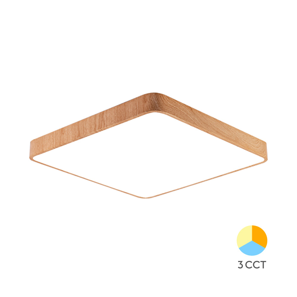 BRAYTRON - BLADE - SS - SQR - WDN - 36W 3 EM 1 - CEILING LIGHT 3 EM 1 (3000K, 4000K, 6500K)