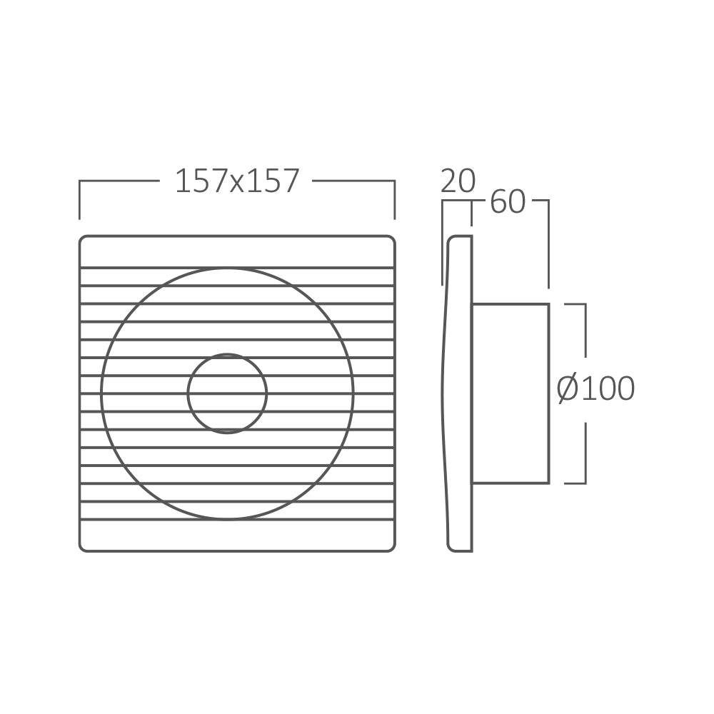 BRAYTRON- ELK - FAN - 100MM - 4" - SQREXHAUST FAN VENTILADOR