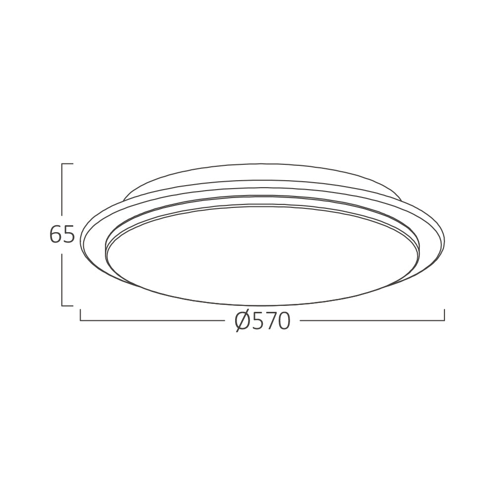 BRAYTRON - JADE - SRD - RND - 44W - 3 EM 1 - CEILING LIGHT - DIÂMETRO:570MM - 4580LUMEN 3 EM 1 (3000K, 4000K, 6500K)