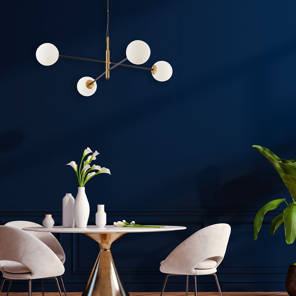 Lustre moderno de 4 lâmpadas G9 BV01-00110 BRY-S012R-4H-4xG9-OPL-PENDANT LIGHT