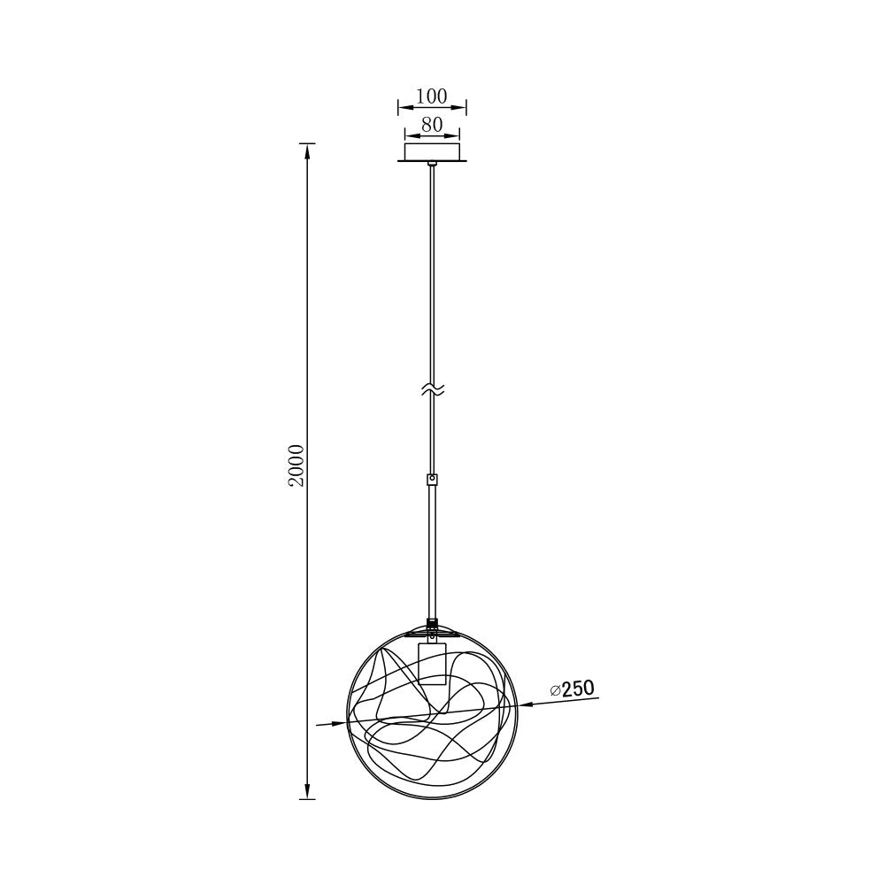 BRY-S002R-1H-1xE27-GLD-PENDANT LIGHT