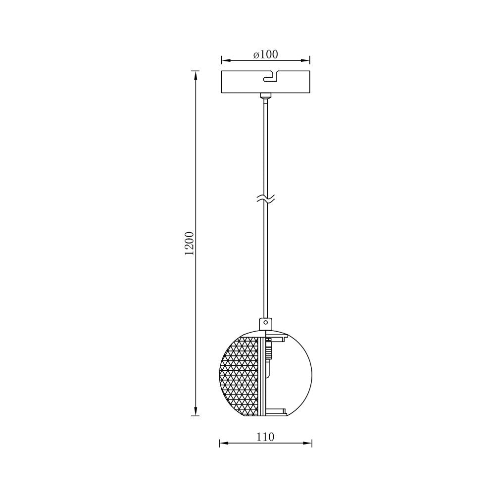 BRY-S001R-1H-1xG9-GLD-PENDANT LIGHT