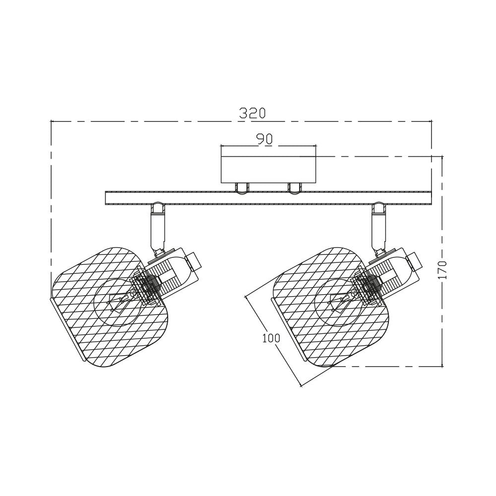 Candeeiro de teto vintage 2 lâmpadas E14 BV03-00011 Braytron BRY-W001C-2H-2xE14-WDN-PENDANT LIGHT