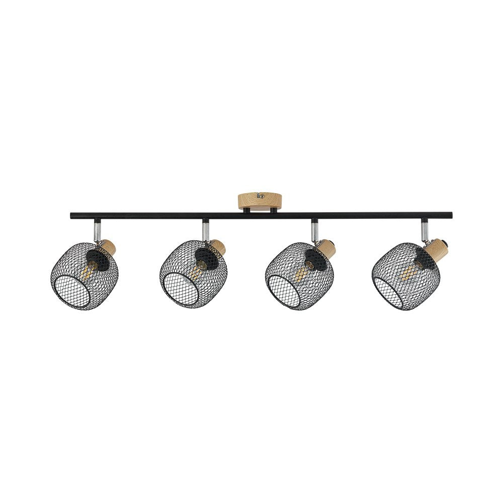 Lâmpada de teto vintage 4 lâmpadas E14 BV03-00013 Braytron BRY-W001C-4H-3xE14-WDN-PENDANT LIGHT