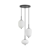 Suspensão 3 lâmpadas E14 BV01-00106 Braytron BRY-S011R-3H-3xE14-OPL-PENDANT LIGHT