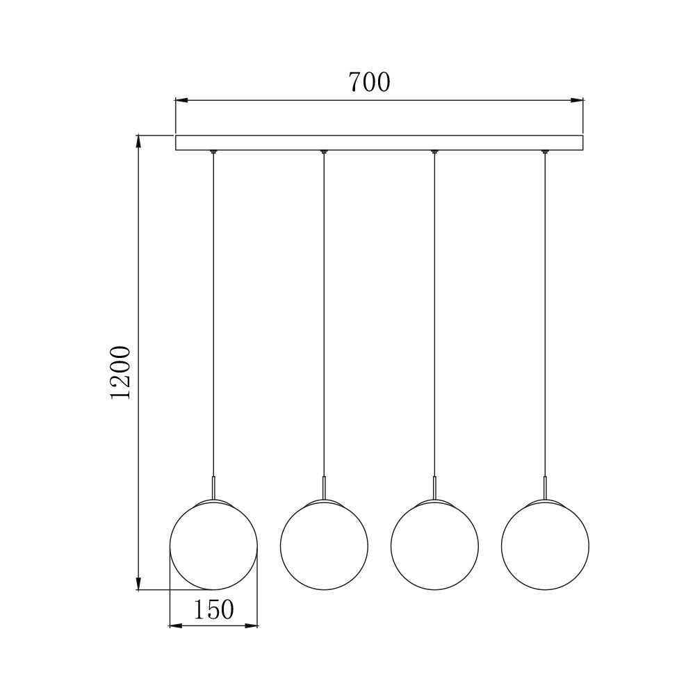 BRY-S003S-4H-4xG9-SMK-PENDANT LIGHT