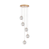 BRY-S001R-5H-5xG9-GLD-PENDANT LIGHT