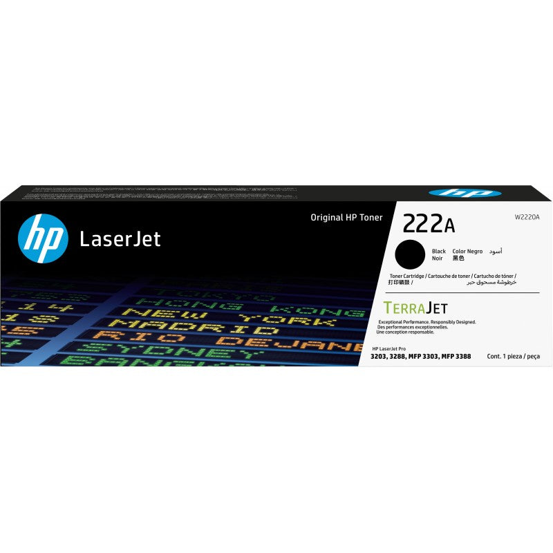 TONER HP W2220A 222A PRETO LJ3203/3288/MFP3303/3388 (1,300 PAGS)