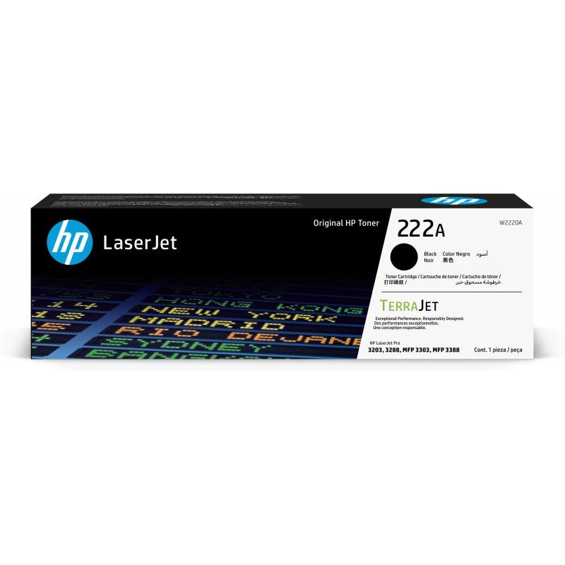 TONER HP W2220A 222A PRETO LJ3203/3288/MFP3303/3388 (1,300 PAGS)