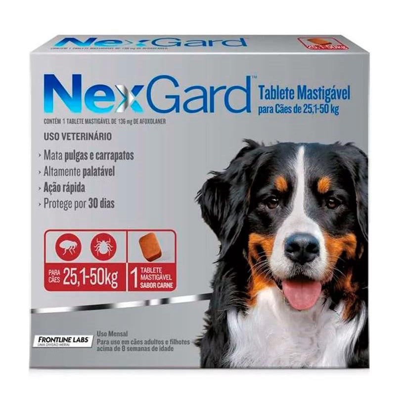 VET NEXGARD CÃO XL 25,1-50KG 1 COMP MAST 6G