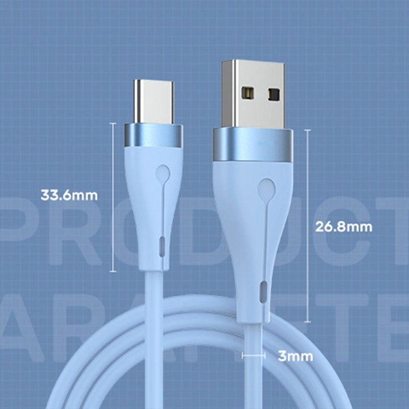 Cabo de silicone  Micro USB. 1 metro, Azul