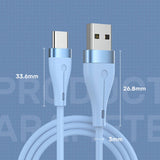 Cabo de silicone  Micro USB. 1 metro, Azul