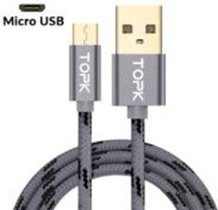 Cabo nylon Micro USB 1mt Cinzento AN09-Micro-1M