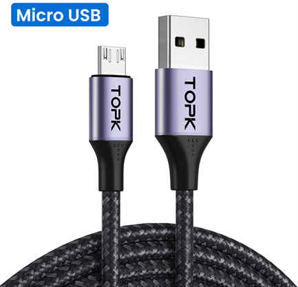 Cabo Micro USB - 1metro - cinzento