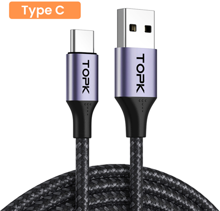 Cabo USB C - 1metro - cinzento