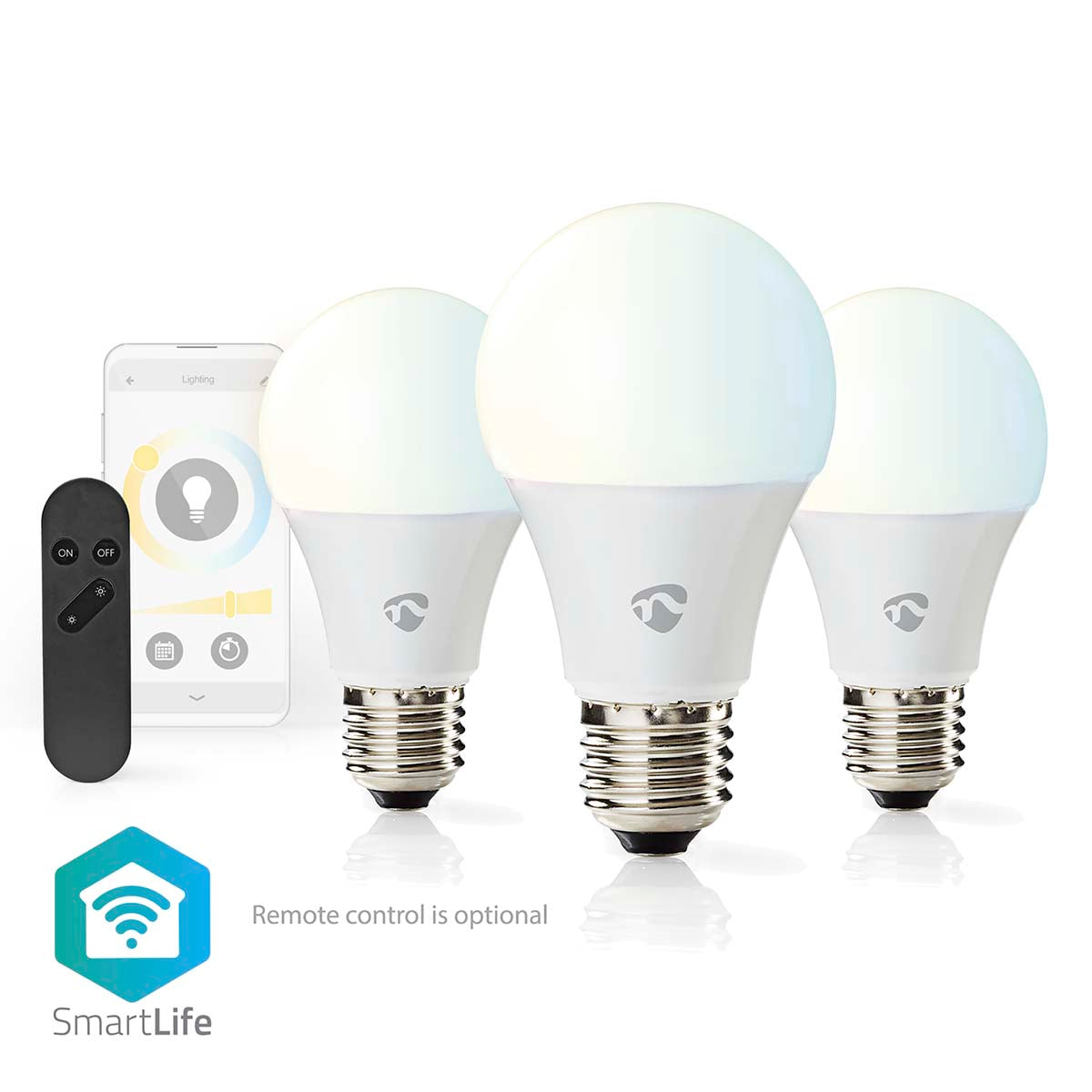 Lâmpada LED Branco Qt e Frio|Pack 3|Wi-Fi|E27|806 lm|9 W